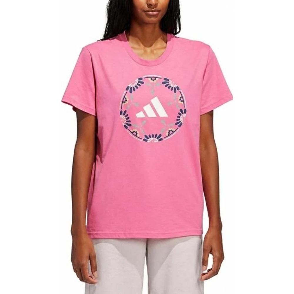 Adidas Women's Soccer Ball T-Shirt, Pink, Size: Small, New